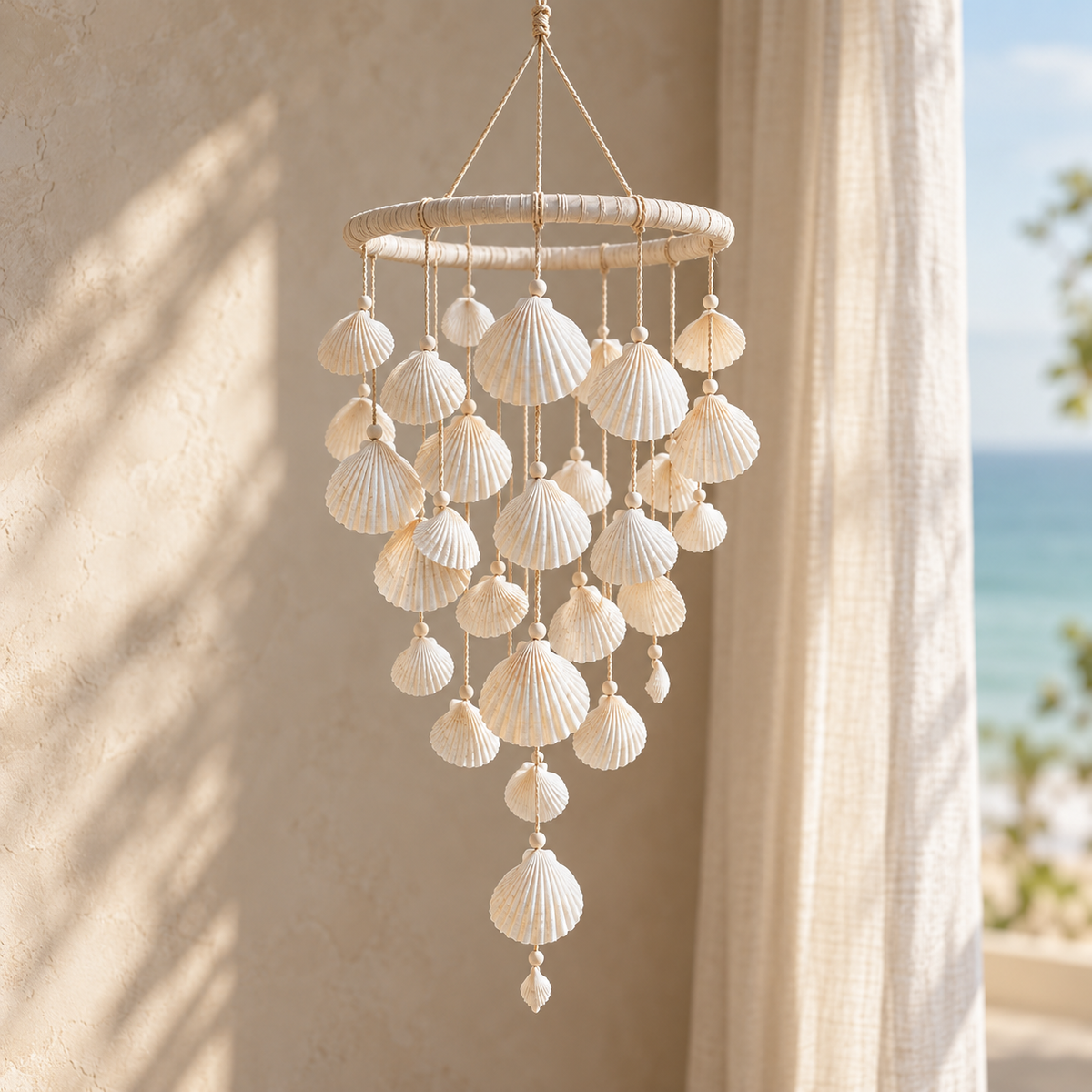 White shell cluster; generated design illustration