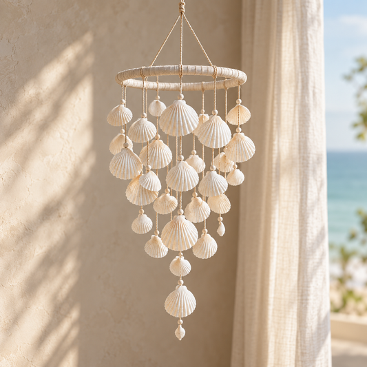 White shell cluster; generated design illustration