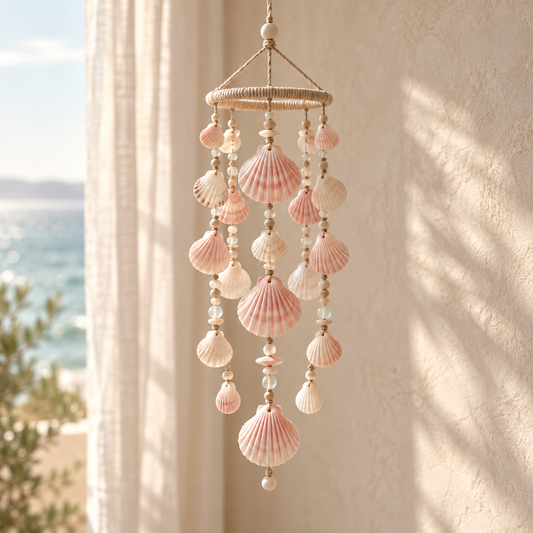 Blush shell garland; generated design illustration