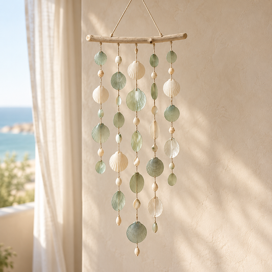 Sage shell curtain; generated design illustration