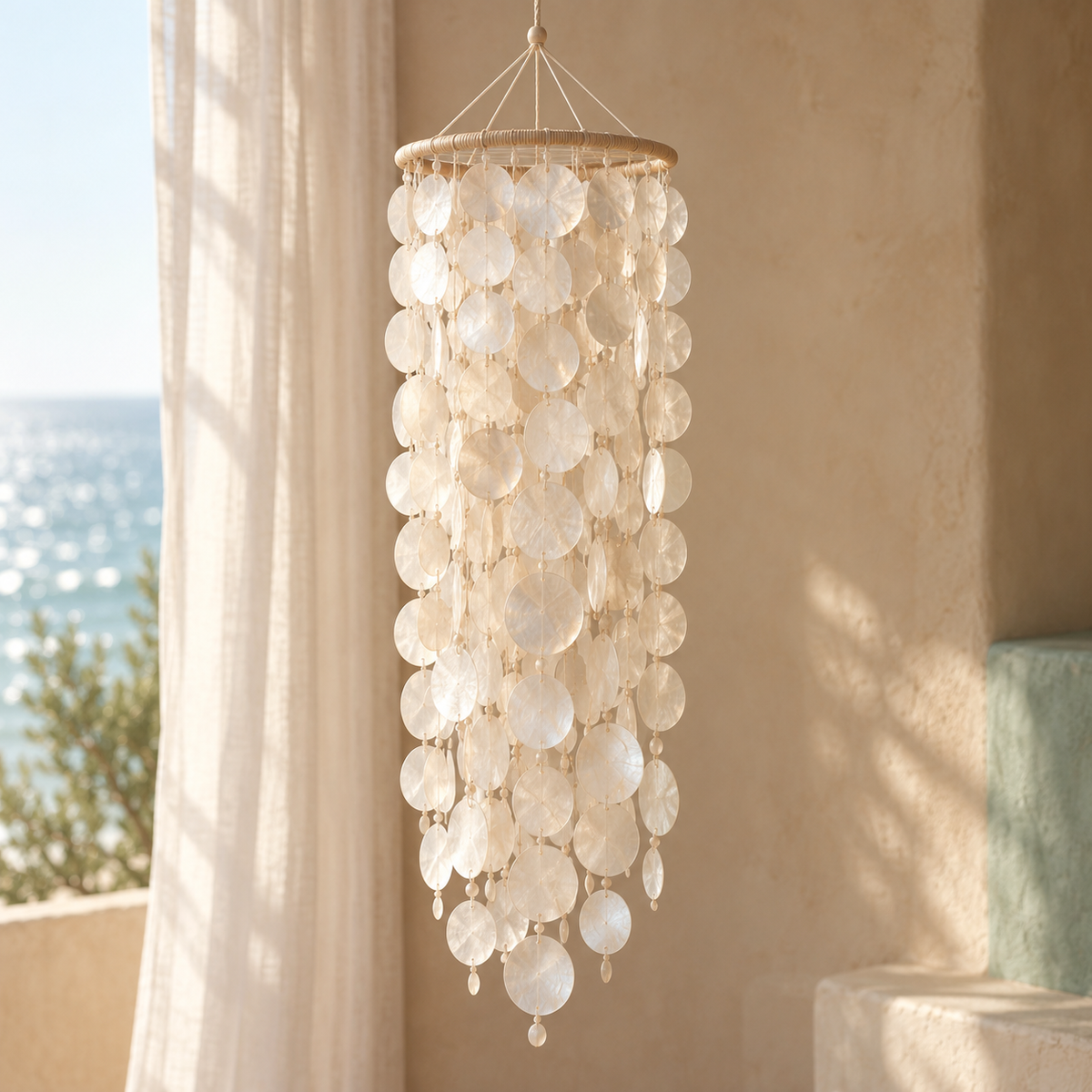 Ivory disc cascade; generated design illustration